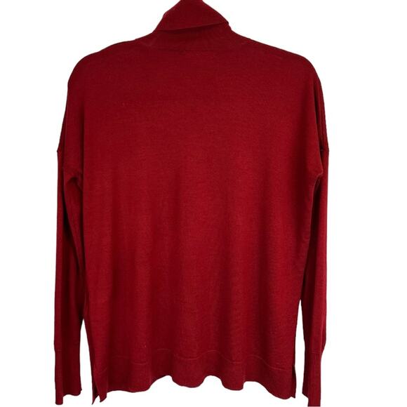 J Crew Soft Merino wool turtleneck sweater with side slits oversized - Picture 7 of 10